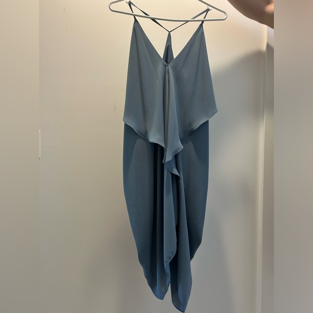 Dusty blue summer dress.